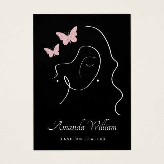 Moderne elegante schwarze Ohrring-Grafikkarte von (Vorderseite)