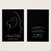 Moderne elegante schwarze Ohrring-Grafikkarte von (Vorne & Hinten)