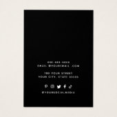 Moderne elegante schwarze Ohrring-Grafikkarte von (Rückseite)