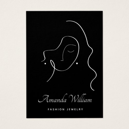 Moderne elegante schwarze Ohrring-Grafikkarte von (Vorderseite)