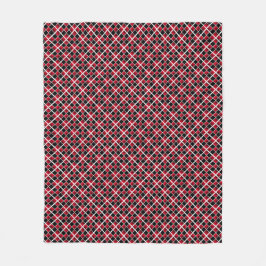 Moderne elegante schwarze rote silberne karierte fleecedecke