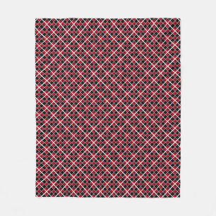 Moderne elegante schwarze rote silberne karierte fleecedecke