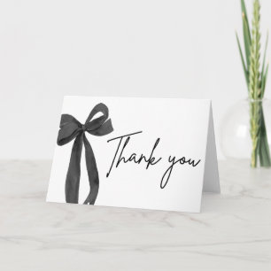 Moderne elegante schwarze Schleifenbänder Coquette Dankeskarte