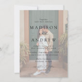 Moderne, elegante Schwarze Schrift 2 Foto Hochzeit Einladung (Vorderseite)