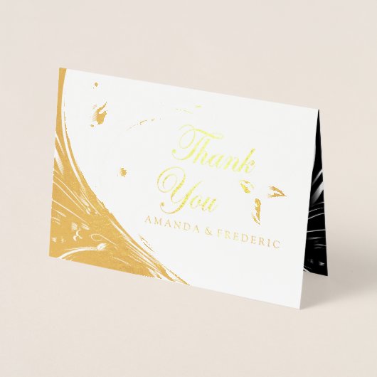 Moderne elegante Schwarze Silhouette auf weißem Ma Folienkarte (Vorderseite)