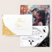 Moderne elegante Schwarze Silhouette auf weißem Ma Folienkarte (Anzeige)