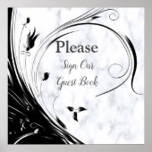 Moderne elegante Schwarze Silhouette auf weißem Ma Poster (Vorne)