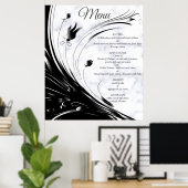 Moderne elegante Schwarze Silhouette auf weißem Ma Poster (Heimbüro)