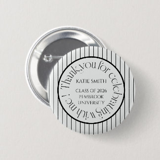 Moderne elegante schwarze Streifen & kühne Typogra Button