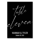 Moderne Elegante Schwarze Tafel Eleven Tischnummer (Rückseite)