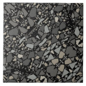Moderne elegante schwarze Terrazzo Kunstvoll wande Fliese (Vorderseite)