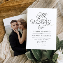 Moderne elegante Schwarze Typografie-Foto Hochzeit