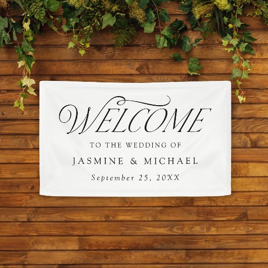 Moderne elegante Schwarze Typografie Hochzeit Will Banner