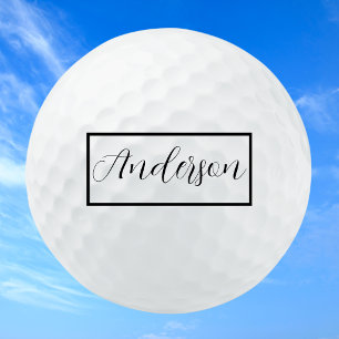 Moderne elegante Schwarze Typografie-Monogramm Golfball