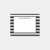 Moderne elegante schwarze u. weiße Streifen Post-it Klebezettel (Vorderseite)