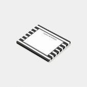 Moderne elegante schwarze u. weiße Streifen Post-it Klebezettel (angewinkelt)