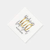 Moderne, elegante schwarze und goldene 100. Geburt Serviette (Ecke)