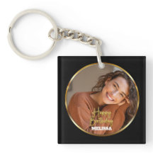 Moderne elegante schwarze und goldene Foto-Name-Ge