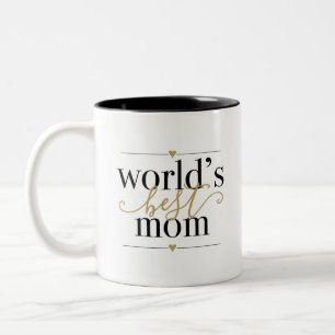 Moderne elegante schwarze und goldene Weltbeste Ma Zweifarbige Tasse