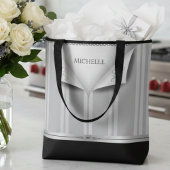 Moderne elegante schwarze und silberne Brautjungfe Tasche