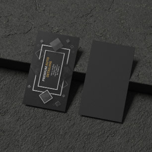 Moderne elegante schwarze und weiße Geometrie Visitenkarte