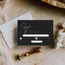 Moderne elegante schwarze und weiße Hochzeits-RSVP
