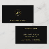 Moderne, elegante Schwarze Vorlage für das Gold Mo Visitenkarte (Vorne/Hinten)