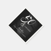 Moderne Elegante Schwarze Weiße Fünfzig Fabelhafte Serviette (Ecke)