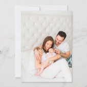 Moderne, elegante Script 2 Foto Overlay-Stats Gebu Ankündigung (Rückseite)