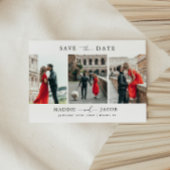 Moderne, elegante Script 3 Foto Wedding Save The Date