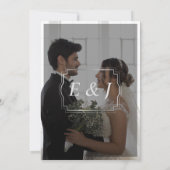 Moderne, elegante Script 5 Foto Grid Overlay Weddi Einladung (Rückseite)