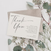 Moderne, elegante Script Baby Dusche Dankeskarte