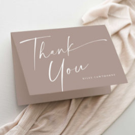 Moderne, elegante Script Baby Dusche Dankeskarte