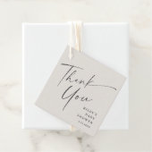 Moderne, elegante Script Baby Dusche Vielen Dank Geschenkanhänger (Beispiel)