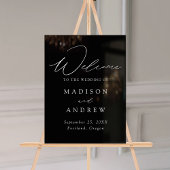 Moderne elegante Script Black Wedding Willkommen Acrylschild