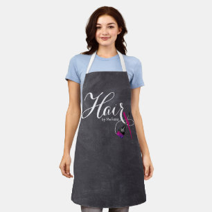 Moderne, elegante Script Chalkboard Hair by You Schürze
