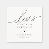 Moderne, elegante Script Cheers Wedding Serviette (Vorderseite)