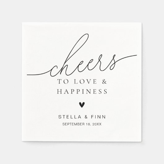 Moderne, elegante Script Cheers Wedding Serviette (Vorderseite)