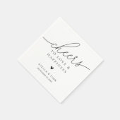 Moderne, elegante Script Cheers Wedding Serviette (Ecke)