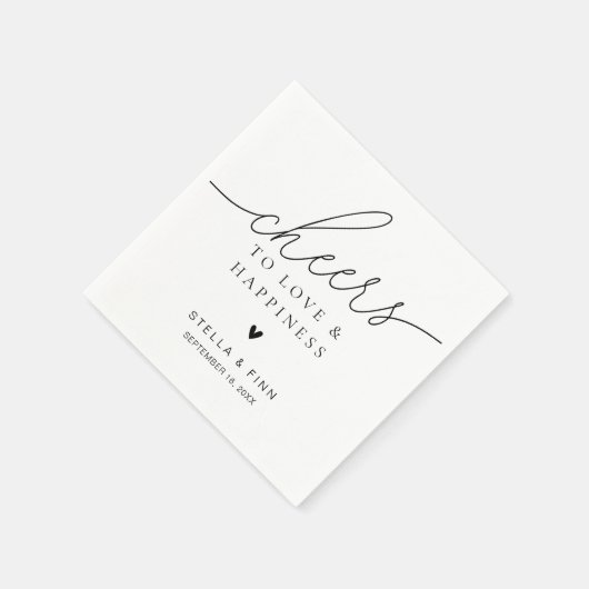 Moderne, elegante Script Cheers Wedding Serviette (Ecke)