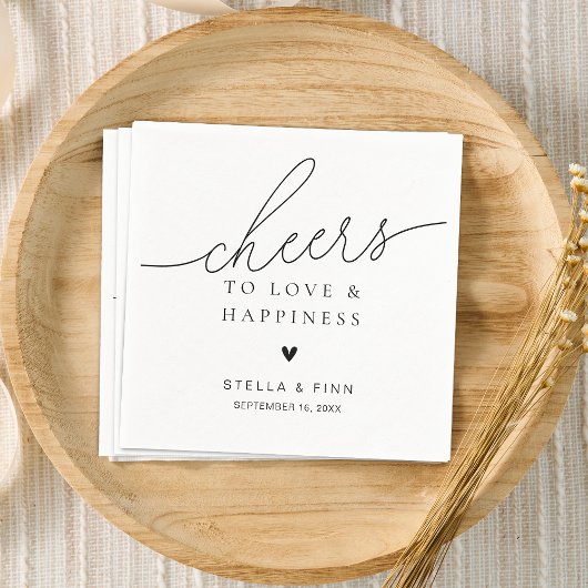 Moderne, elegante Script Cheers Wedding Serviette