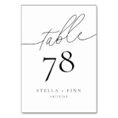 Moderne elegante Script Chic Wedding Tischnummer (Rückseite)