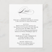 Moderne, elegante Script Classic Wedding Details Begleitkarte (Vorderseite)