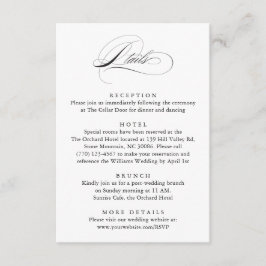 Moderne, elegante Script Classic Wedding Details Begleitkarte
