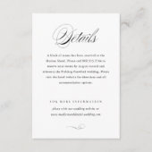 Moderne, elegante Script Classic Wedding Details Begleitkarte (Vorderseite)