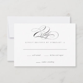 Moderne, elegante Script Classic Wedding RSVP Card Karte