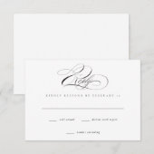 Moderne, elegante Script Classic Wedding RSVP Card Karte (Vorne/Hinten)