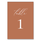 Moderne, elegante Script Clay Tischnummer (Vorderseite)