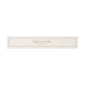 Moderne, elegante Script Cream Brown Wedding Einladungsbanderole (Flach)