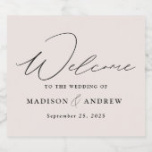 Moderne, elegante Script-Cream-Hochzeit Schaumweinetikett (Einzelnes Label)